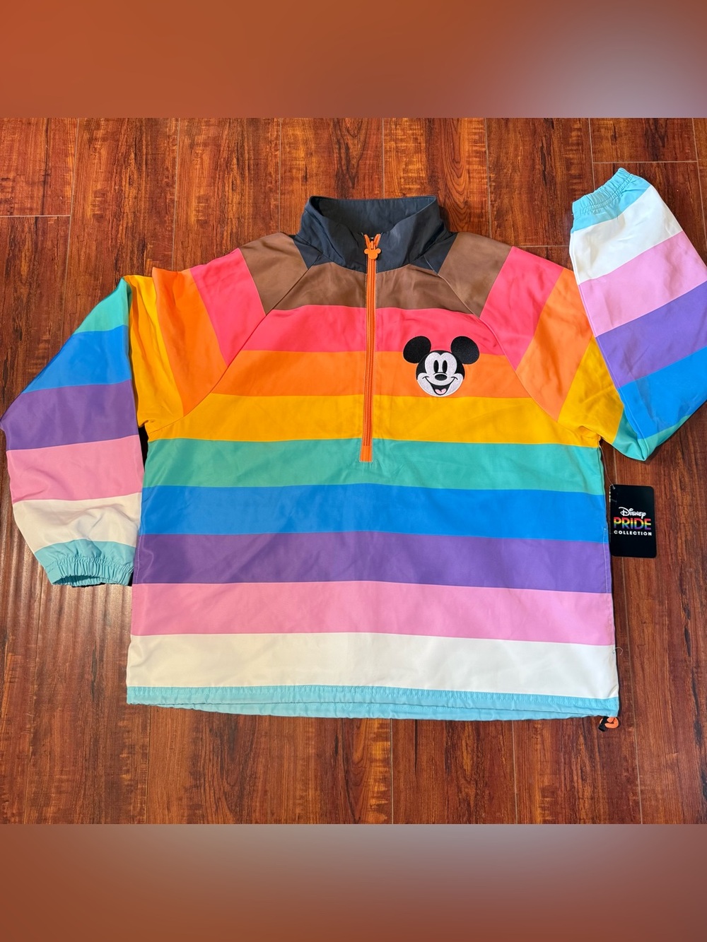 Disney Mickey Mouse 3/4 Zip Pullover Jacket Pride Collection Unisex LG NWT Read!